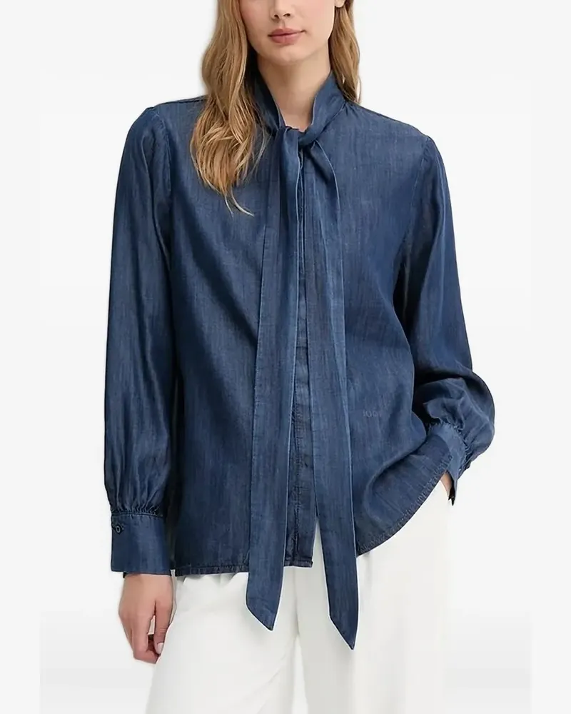 JOOP! Jeanshemd mit Schleifenkragen - Blau Blau