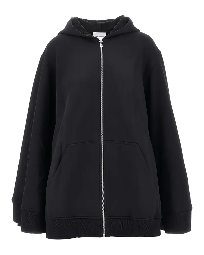 7 for all mankind zip-up flared-sleeve hoodie - Schwarz Schwarz