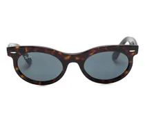 Wayfarer Sonnenbrille mit ovalem Gestell - Braun