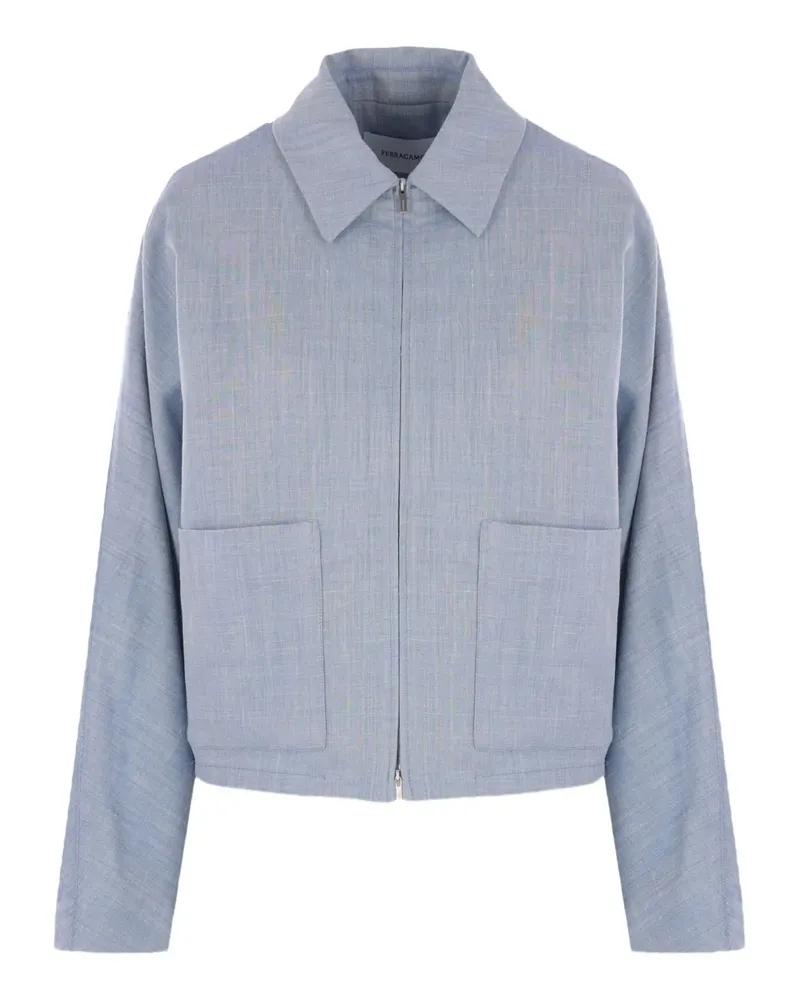 Ferragamo Hemdjacke mit Reißverschluss - Blau Blau