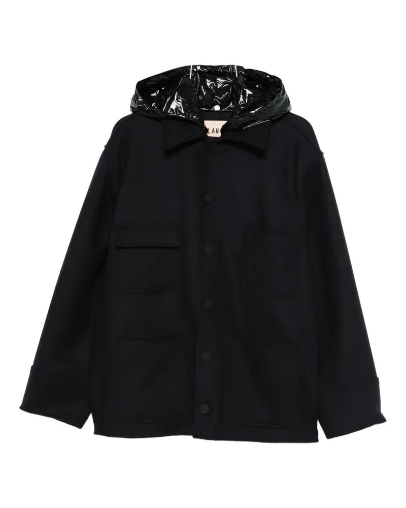 PLAN C Kapuzenjacke mit aufgesetzten Taschen - Blau Blau