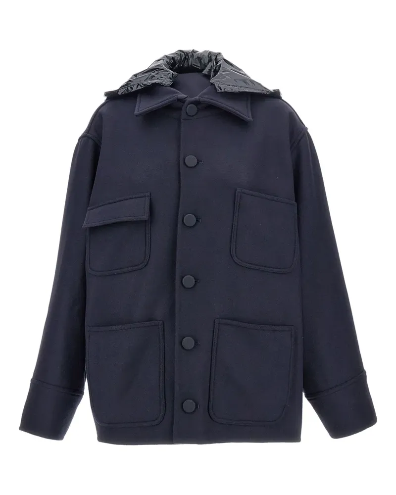 PLAN C Kapuzenjacke mit aufgesetzten Taschen - Blau Blau