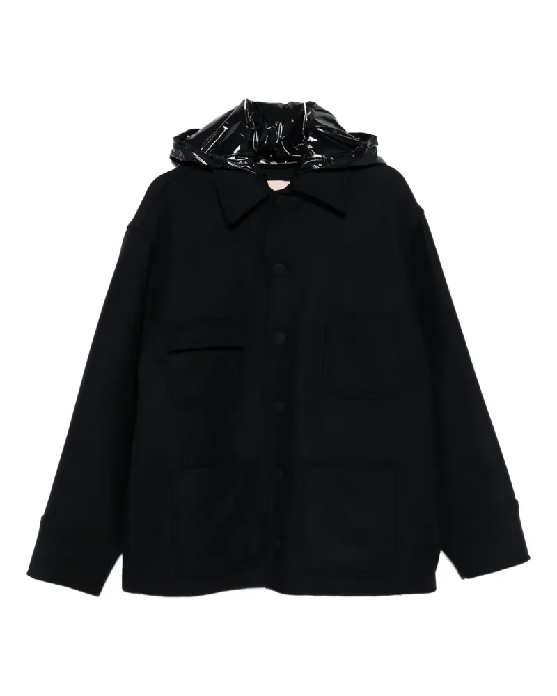 PLAN C Kapuzenjacke mit aufgesetzten Taschen - Blau Blau