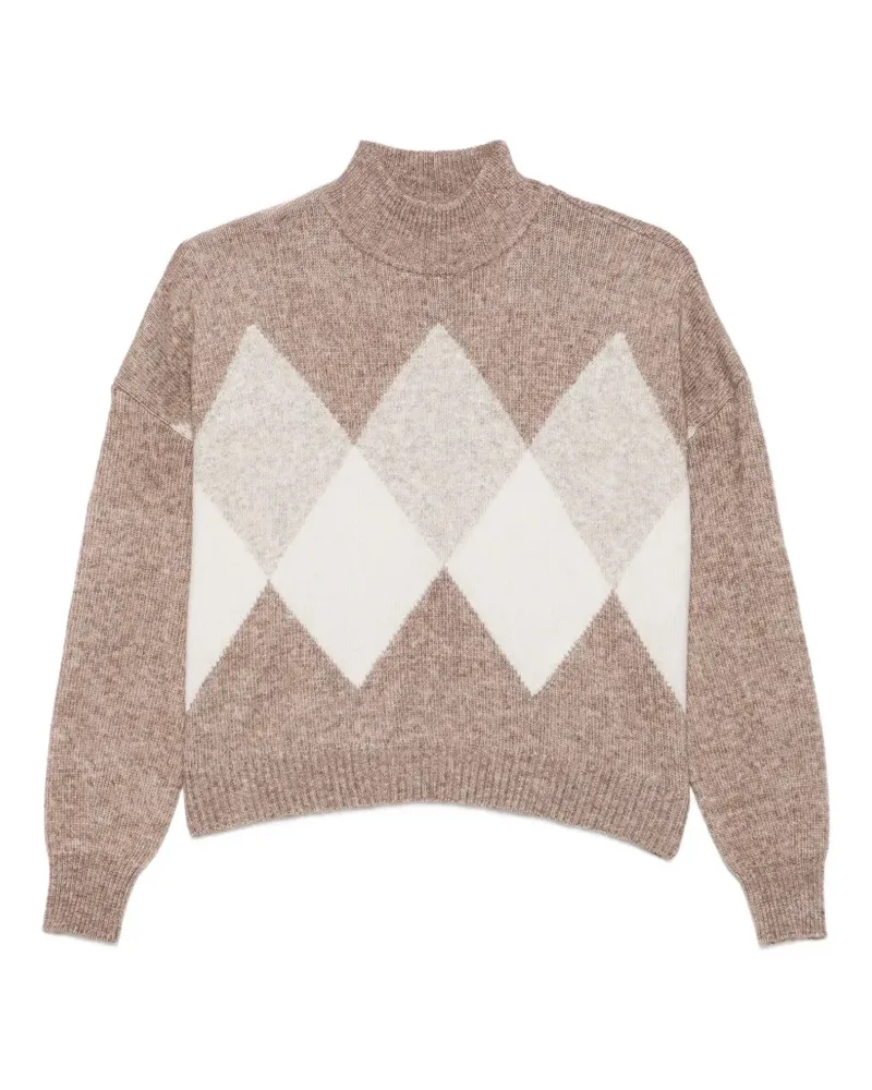 Pennyblack argyle-intarsia high-neck sweater - Nude Nude