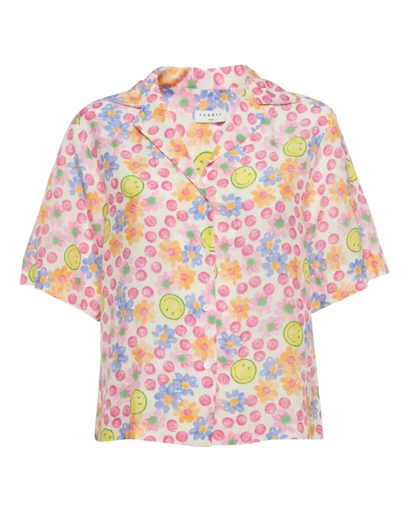 Sandro x Smiley Hemd mit Blumen-Print - Nude Nude