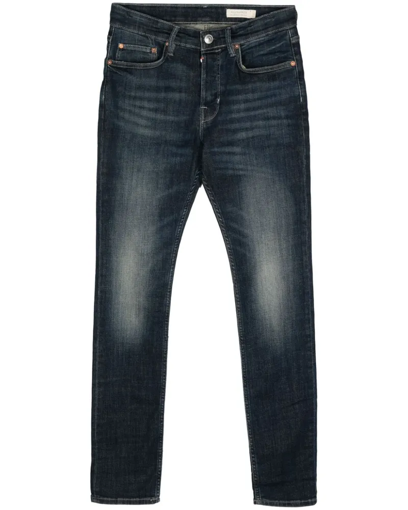 AllSaints Halbhohe Cigarette Skinny-Jeans Blau