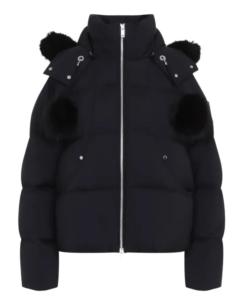 Moose Knuckles Everest fur-trim hooded puffer jacket - Schwarz Schwarz