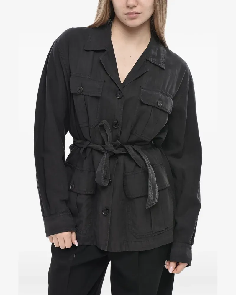 ASPESI Bluse mit Gürtel - Schwarz Schwarz