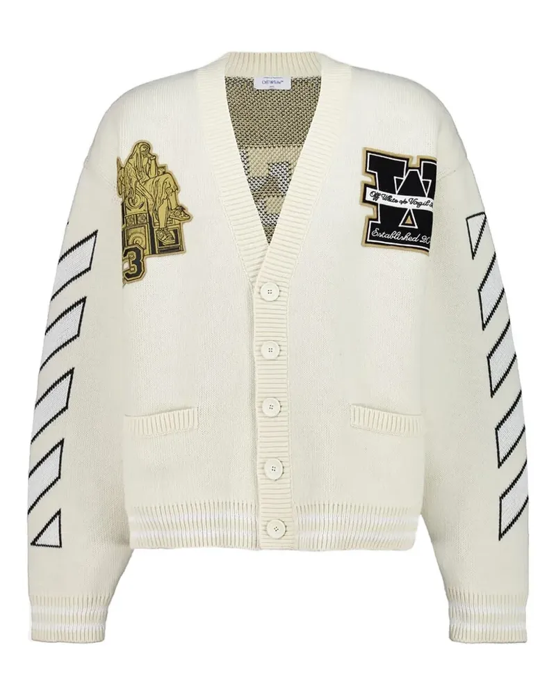 OFF-WHITE lion-embroidery cardigan - Nude Nude