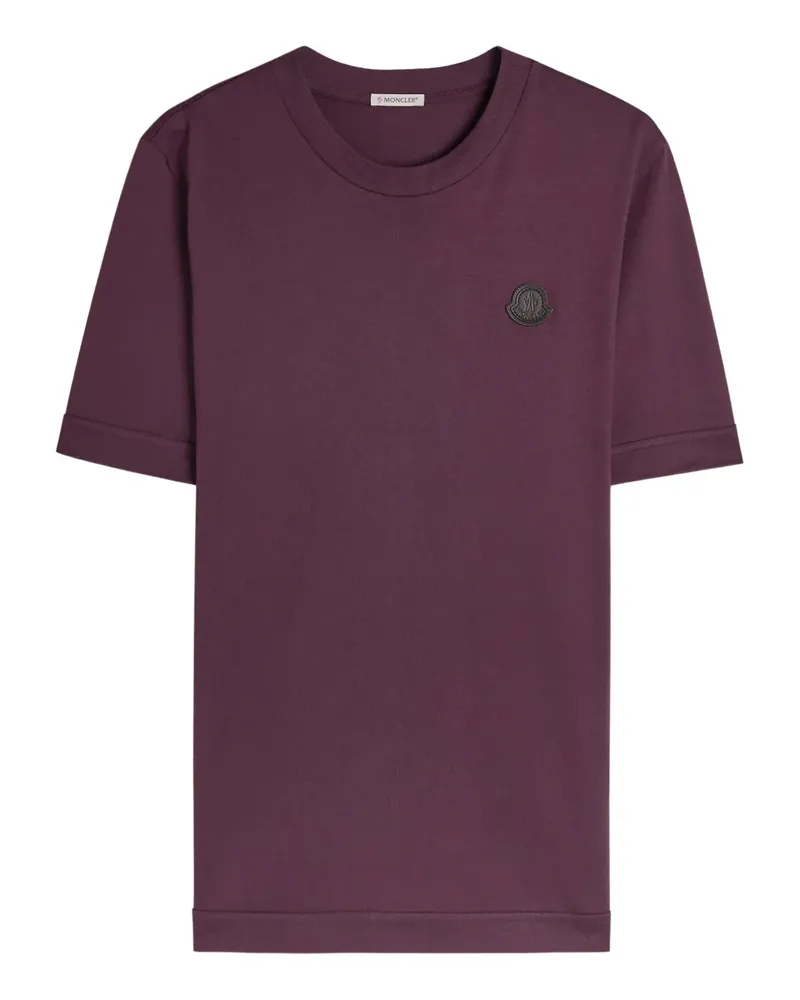 Moncler T-Shirt mit Logo-Patch - Violett Violett