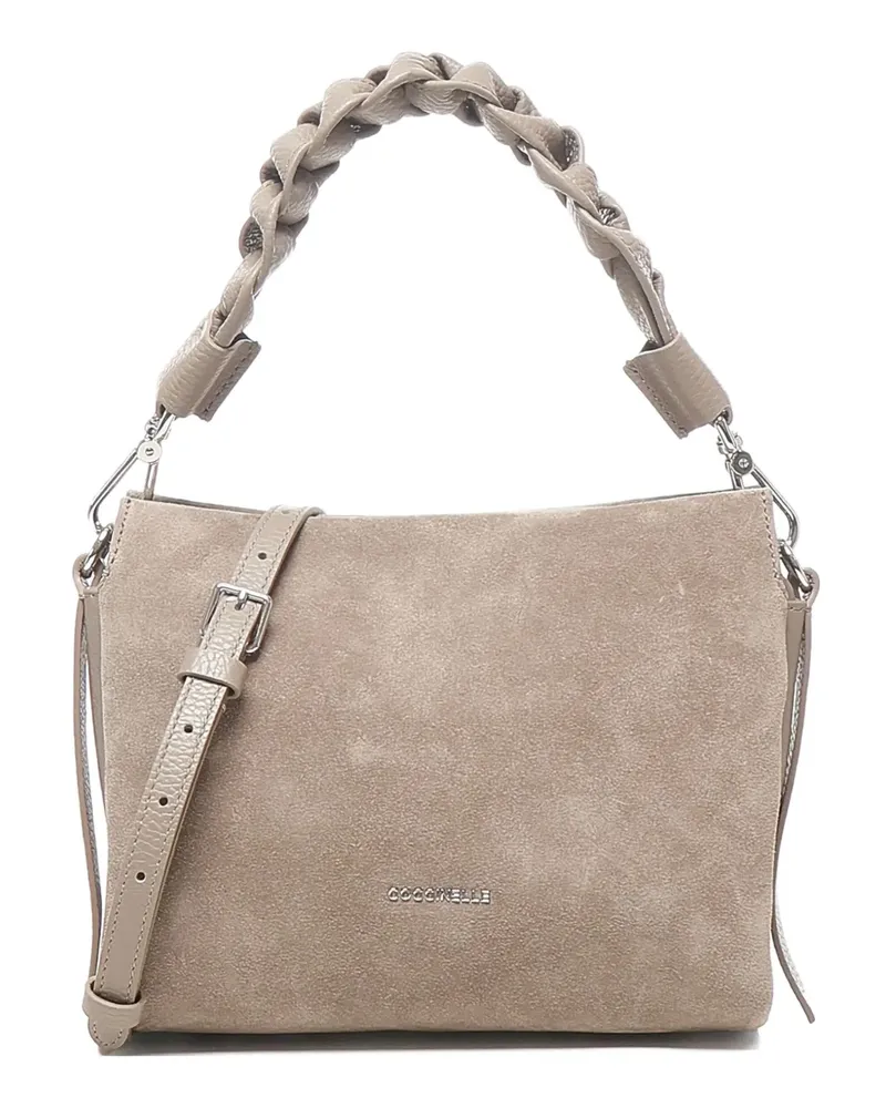 Coccinelle Schultertasche mit Flechtriemen - Nude Nude