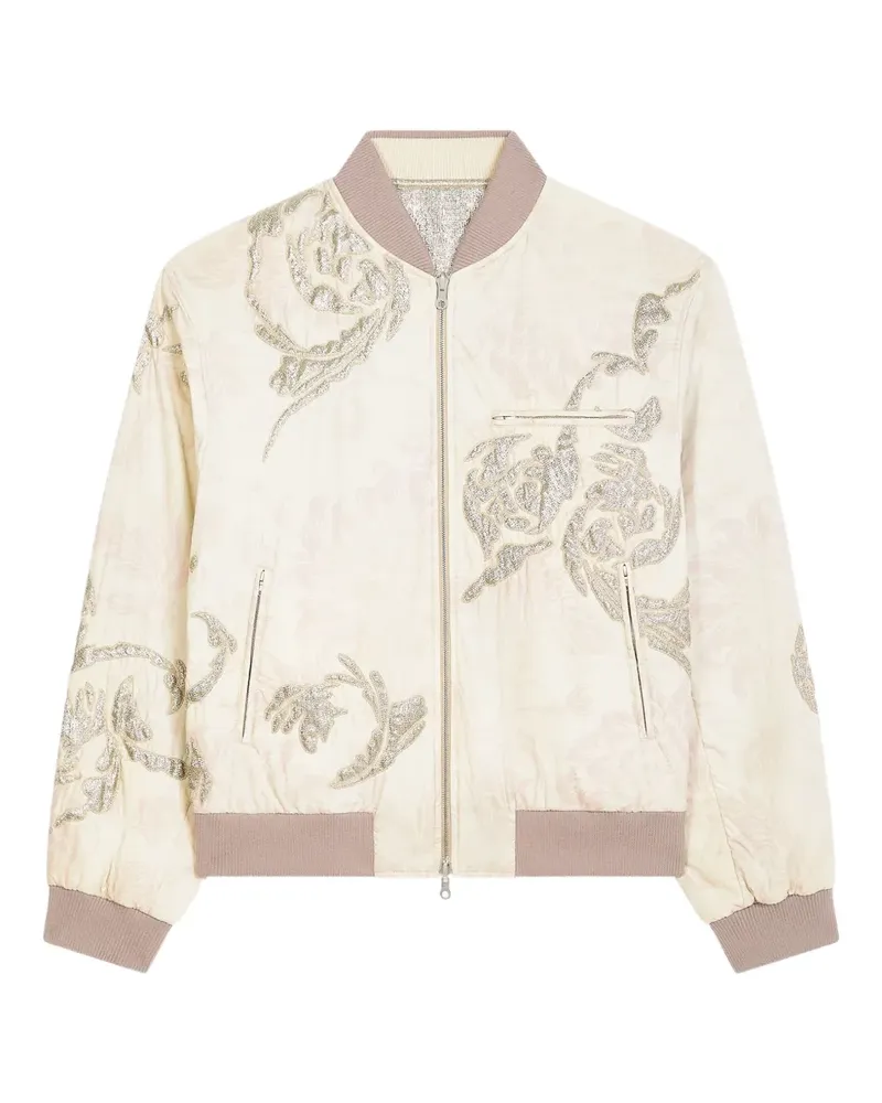 Dries van Noten Bestickte Bomberjacke - Nude Nude