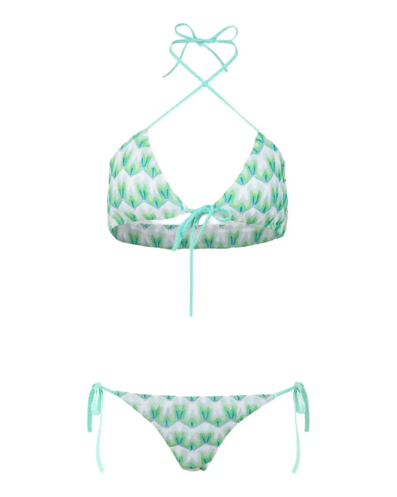 Missoni zigzag-knit triangle bikini - Weiß Weiß