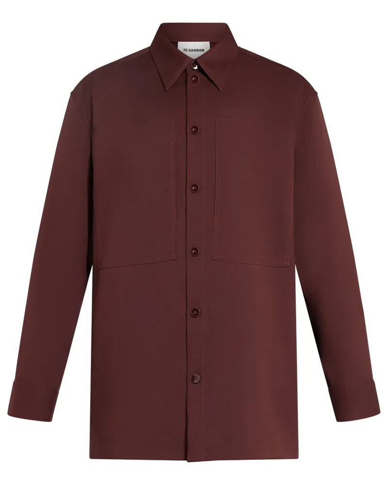 Jil Sander Hemd mit spitzem Kragen - Rot Rot