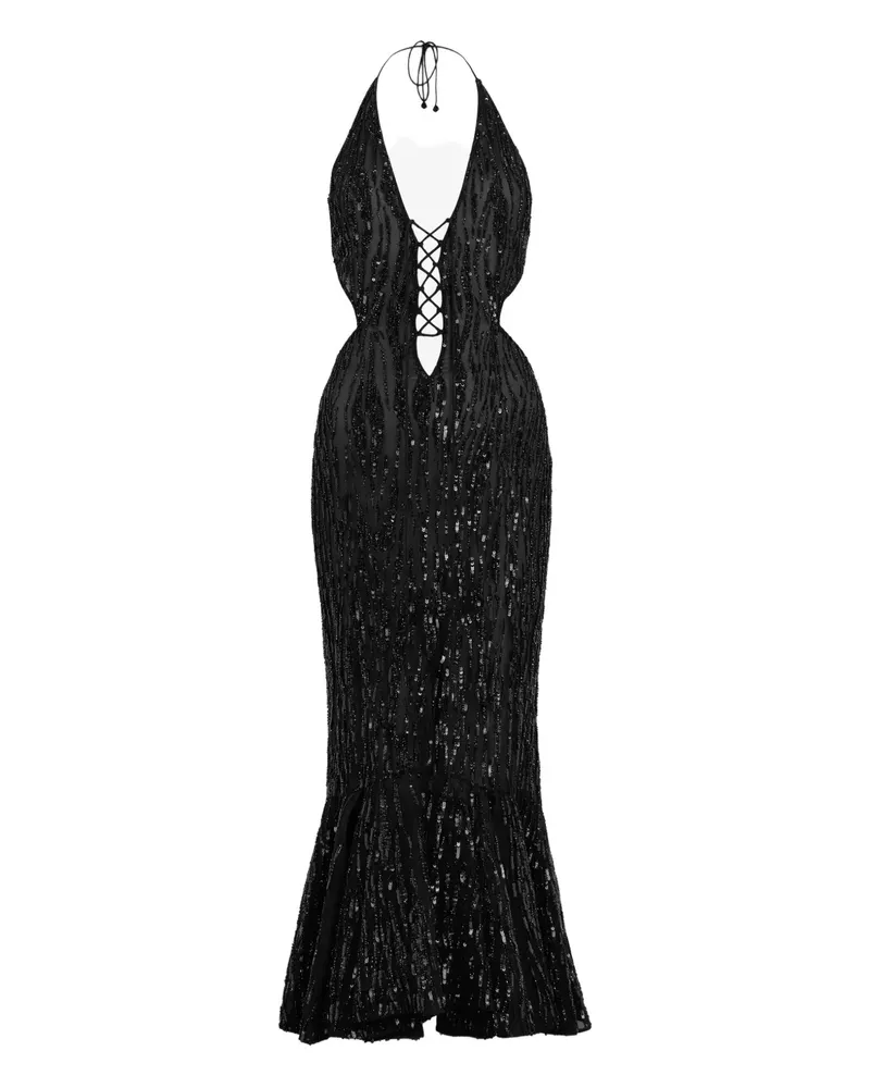 Roberto Cavalli sequined drawstring dress - Schwarz Schwarz