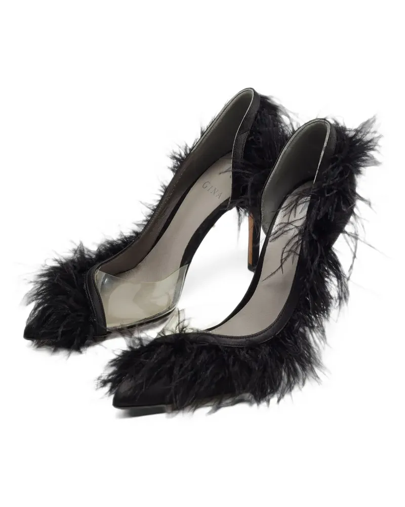 Gina Pumps mit Federbesatz - Schwarz Schwarz