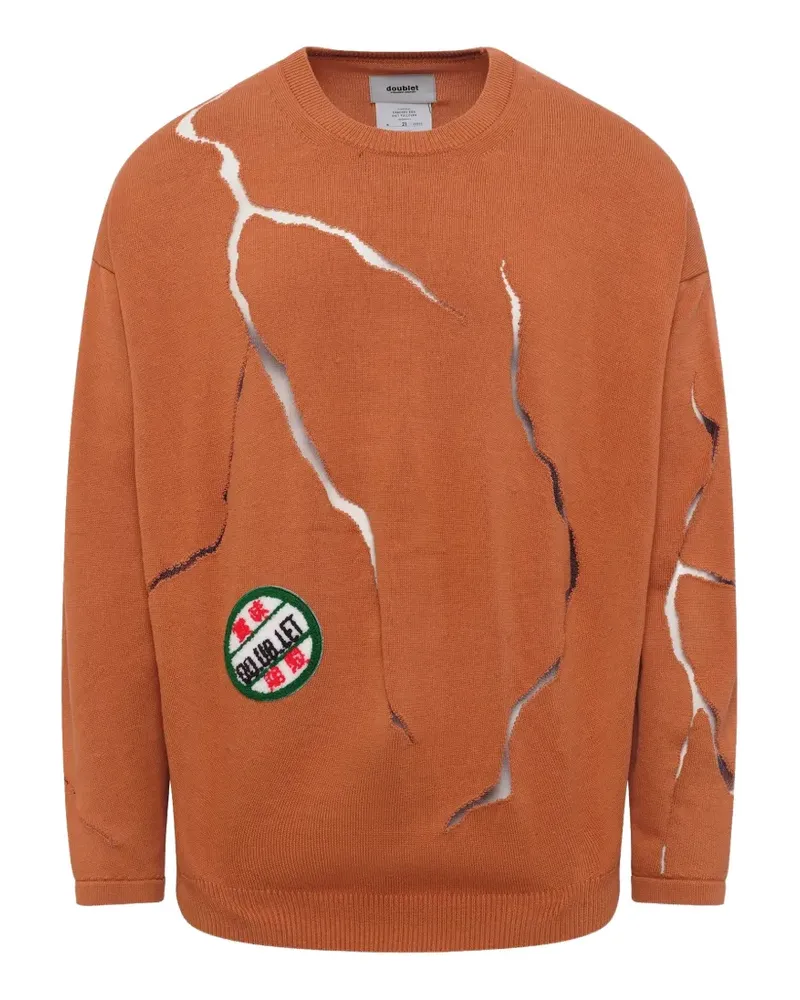 Doublet Pullover im Cracked-Egg-Design - Orange Orange