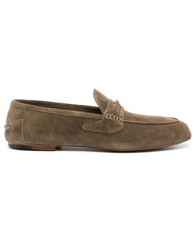 Gucci Loafer aus Wildleder mit GG Grün