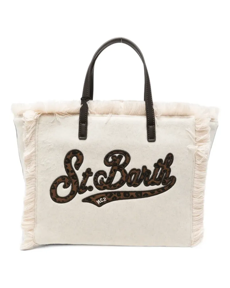 MC2 Saint Barth fringed leopard-print tote bag - Nude Nude