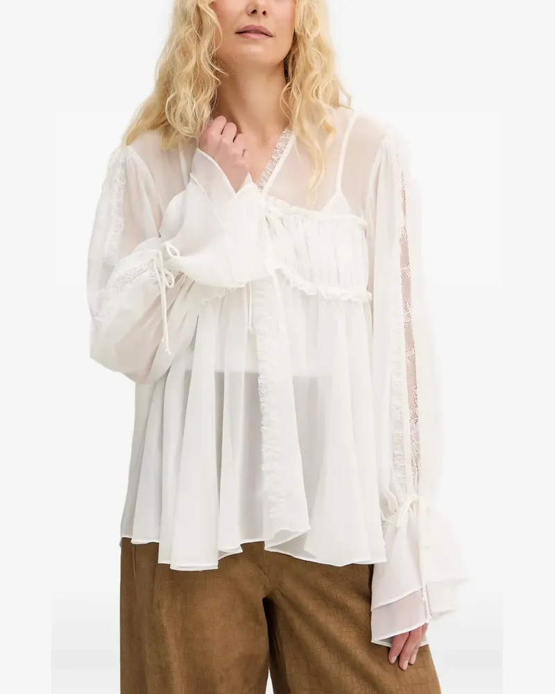 Pinko semi-sheer blouse - Weiß Weiß