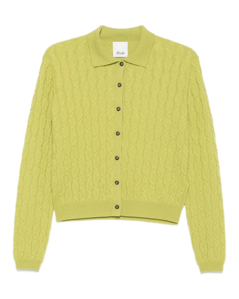 ALLUDE Cardigan mit Zopfmuster - Grün Grün
