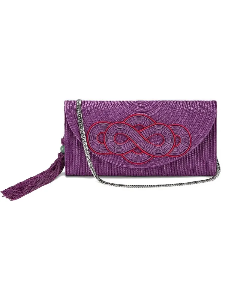 Shanghai Tang Tang Infinity Clutch mit chinesischem Knoten - Violett Violett