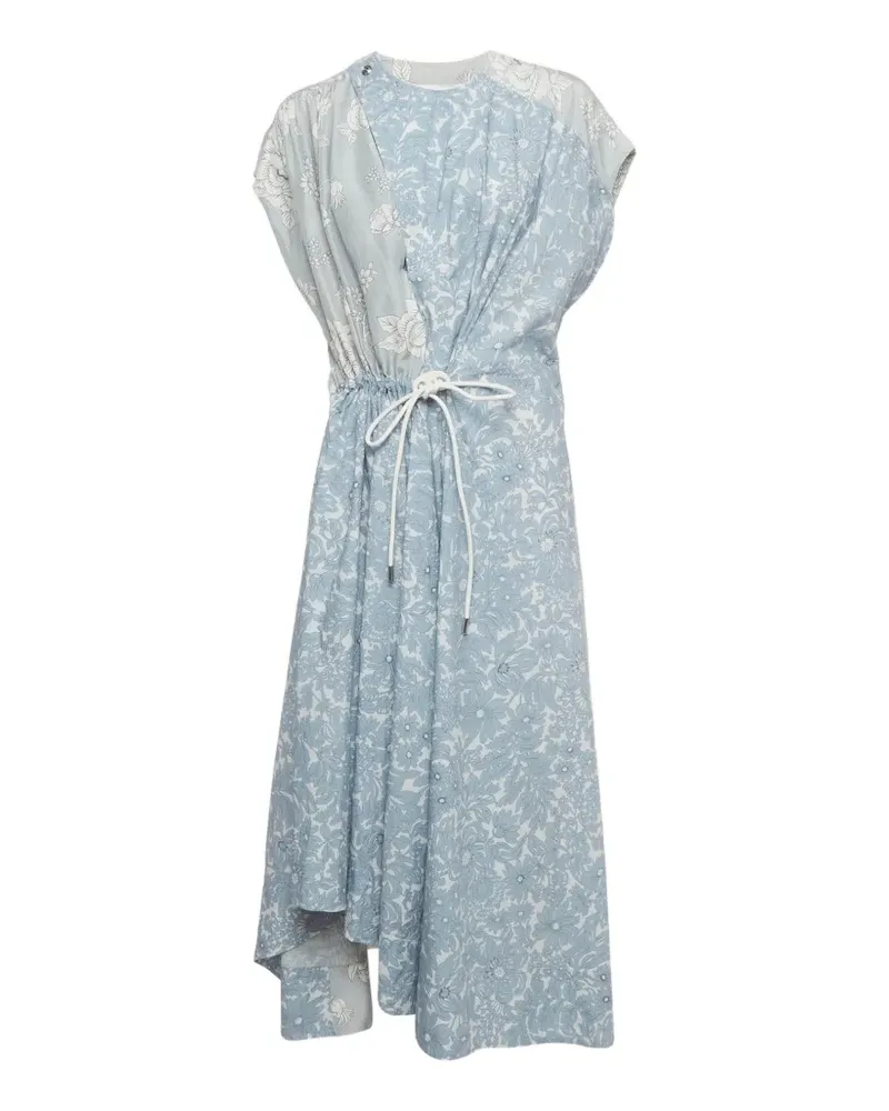 Max Mara floral-print asymmetrical midi dress - Blau Blau