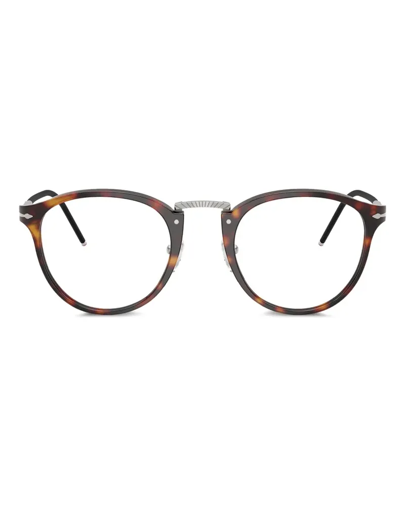 Persol Runde Brille in Schildpattoptik - Braun Braun