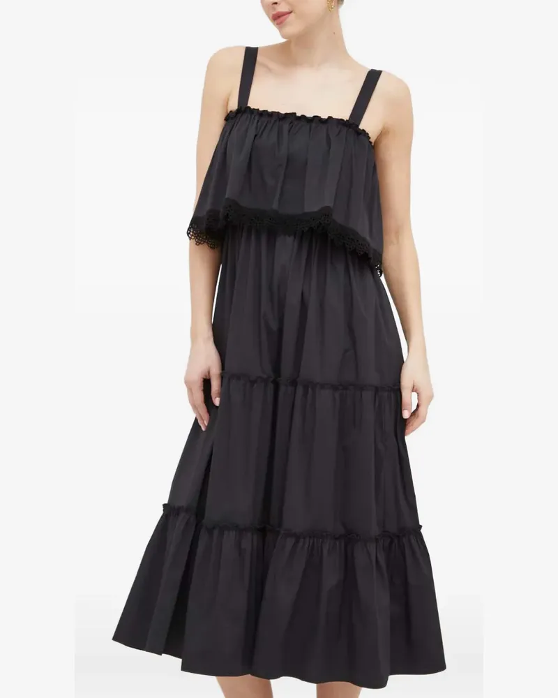 Liu Jo ruffled midi dress - Schwarz Schwarz