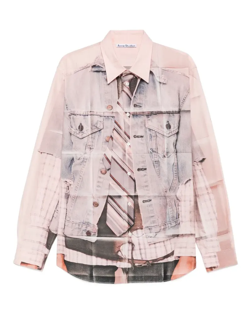 Acne Studios Hemd mit Trompe-l'oeil-Print - Rosa Rosa