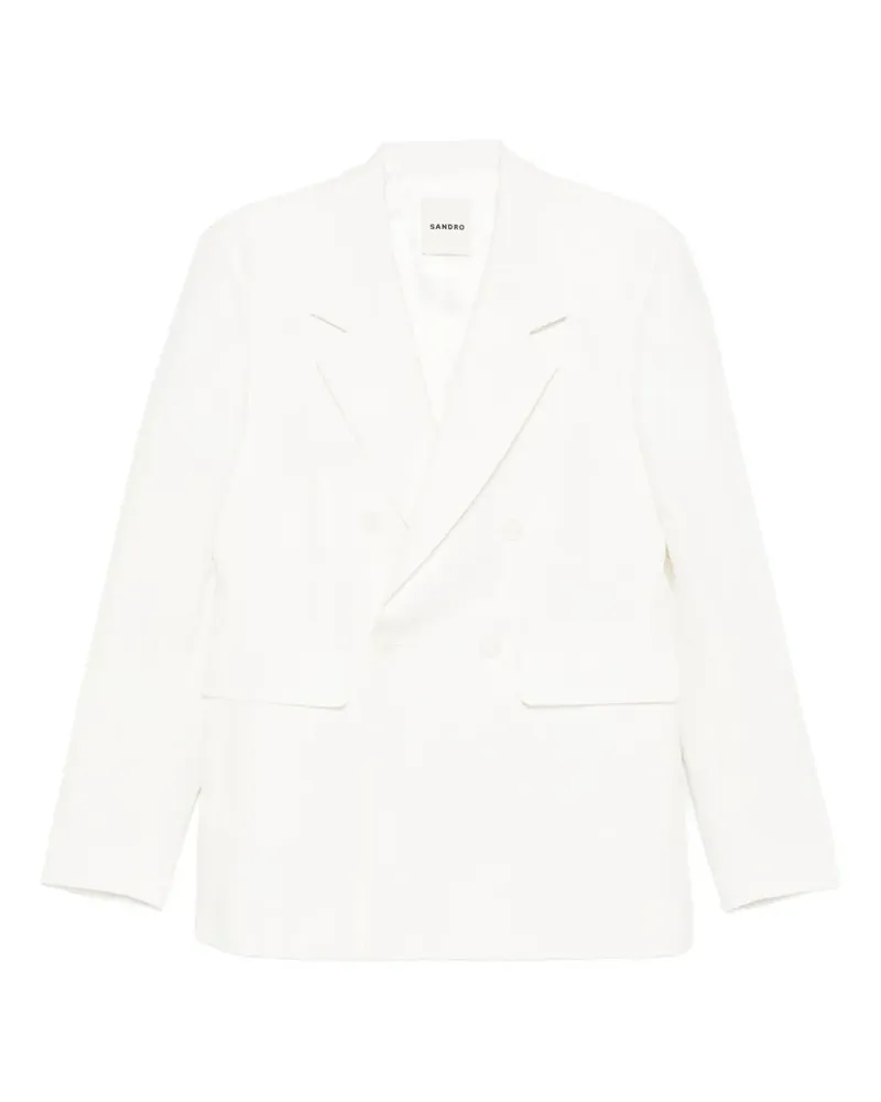 Sandro Doppelreihiges Sakko - Weiß Weiß