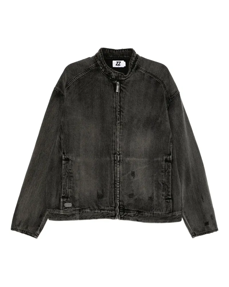 Izzue Bikerjacke im Jeans-Look - Schwarz Schwarz