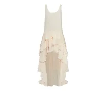 Asymmetrisches Kleid mit Rüschen - Nude