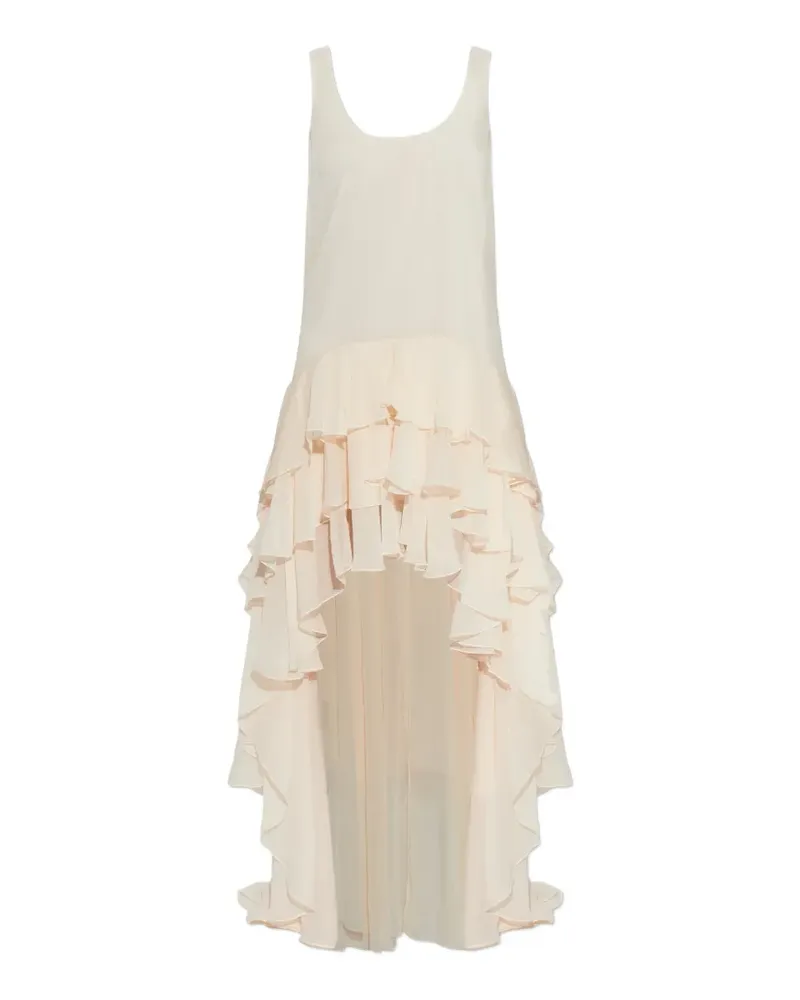ROTATE Birger Christensen ruffled high-low dress - Nude Nude