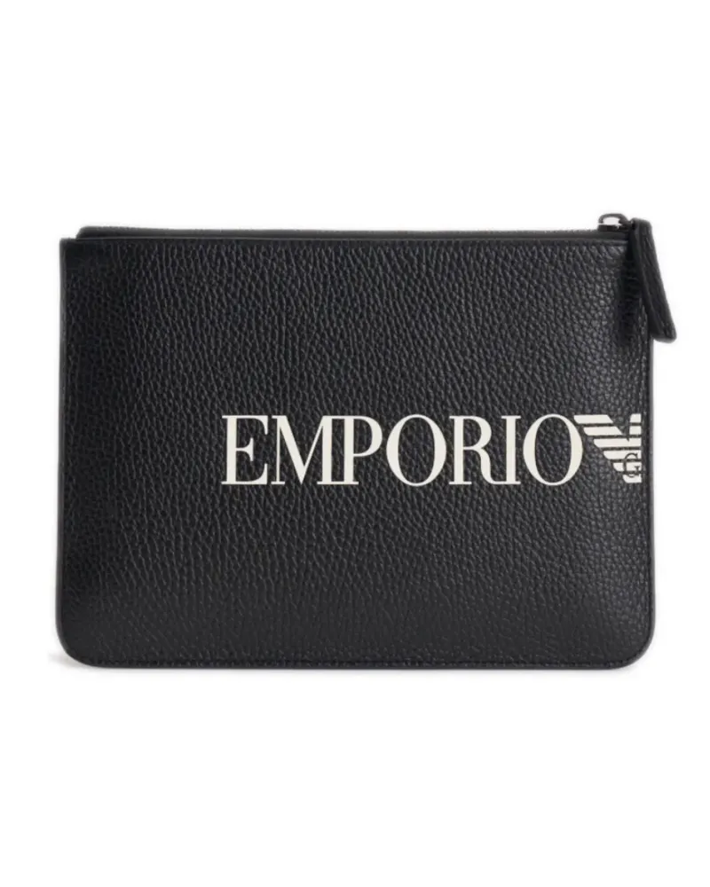 Emporio Armani Rucksack mit Logo-Patch - Schwarz Schwarz