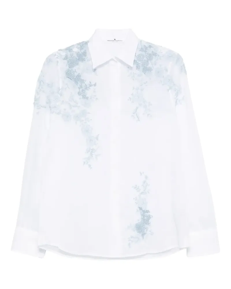 Ermanno Scervino floral-embroidered shirt - Weiß Weiß