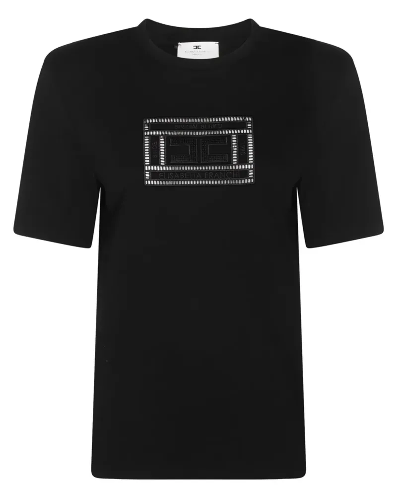 Elisabetta Franchi Klassisches T-Shirt - Schwarz Schwarz