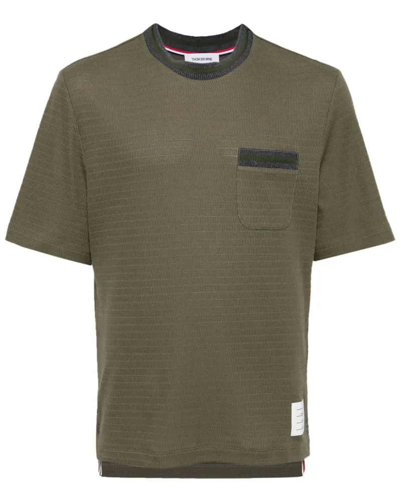 Thom Browne T-Shirt mit Lochstickerei - Grün Grün