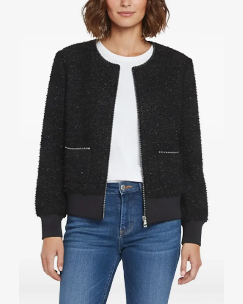 Maje lurex tweed jacket - Schwarz Schwarz