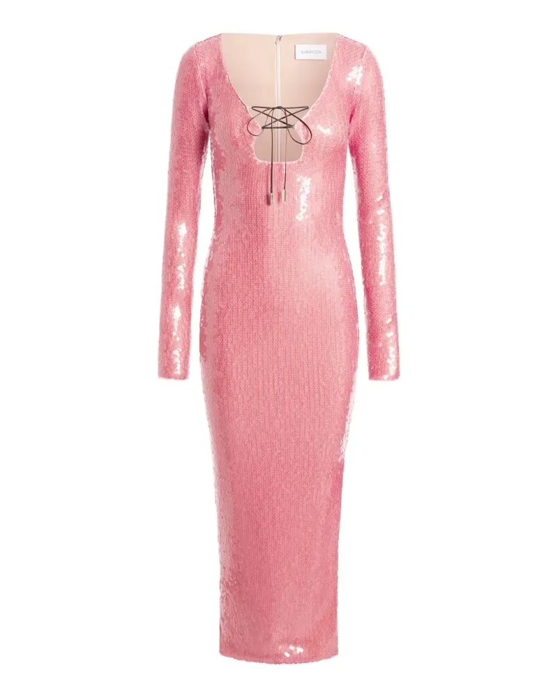 16ARLINGTON Solaria sequin lace-up midi dress - Rosa Rosa