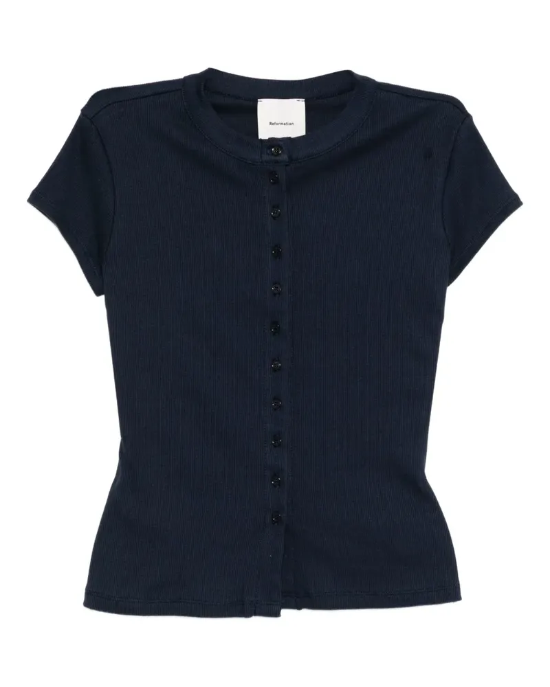 Reformation Raelynn Strickoberteil - Blau Blau
