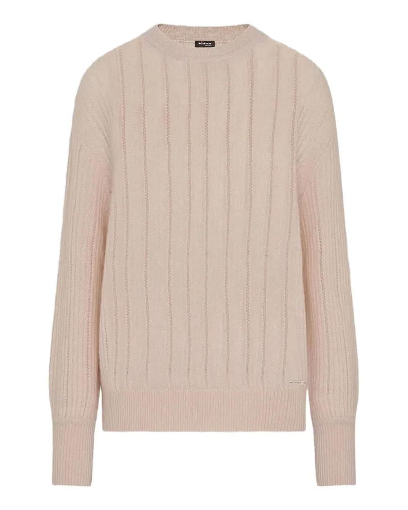 Kiton Perforierter Pullover mit gerippter Struktur aus Strick - Rosa Rosa
