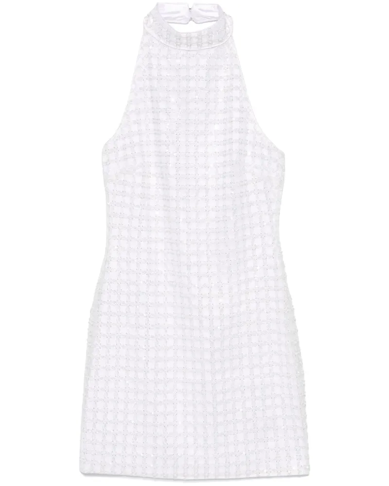 ROTATE Birger Christensen Neckholder-Minikleid mit Perlen - Weiß Weiß
