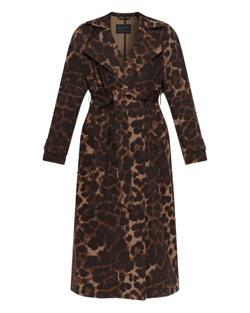 AllSaints Mantel mit Leoparden-Print - Braun Braun