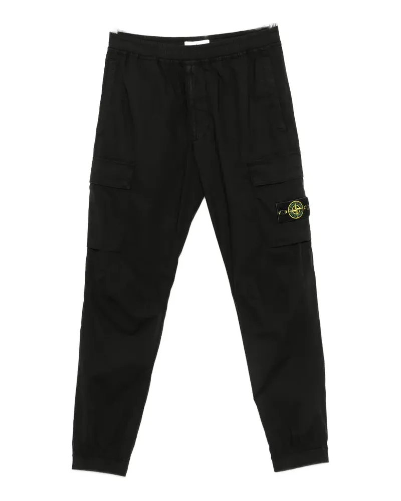 Stone Island logo-patch trousers - Schwarz Schwarz