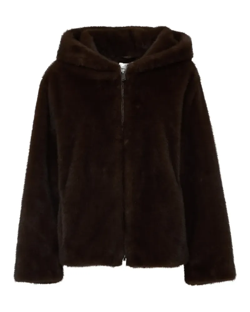 P.A.R.O.S.H. P.A.R.O H. Kapuzenjacke aus Faux Fur - Braun Braun