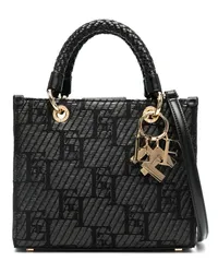 Elisabetta Franchi Basttasche mit Logo-Jacquard Schwarz