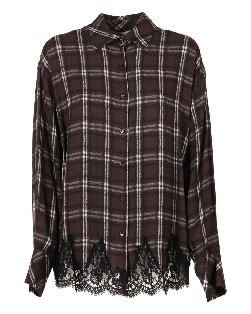 Ermanno Scervino Hemd mit Karomuster - Braun Braun