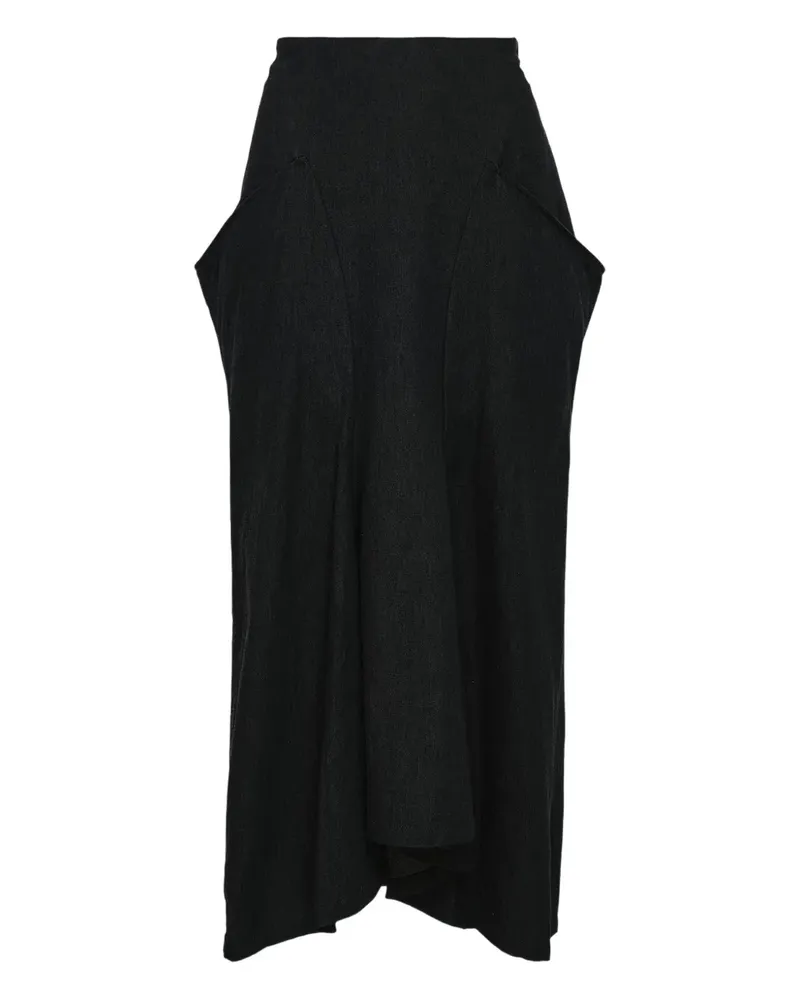 Yohji Yamamoto Rock mit Einsätzen - Schwarz Schwarz