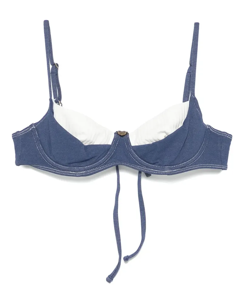 Frankies Bikinis x Bella Hadid Jolene Bikinioberteil mit Bügeln - Blau Blau